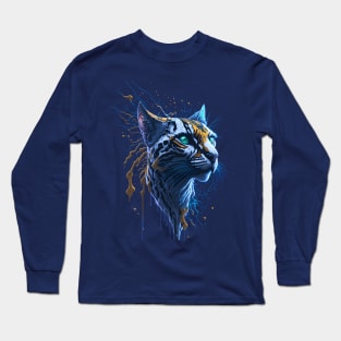 Wild Cat Splash Art Long Sleeve T-Shirt